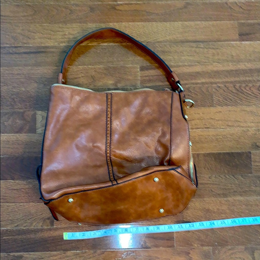 Brown faux Leather Tote Bag